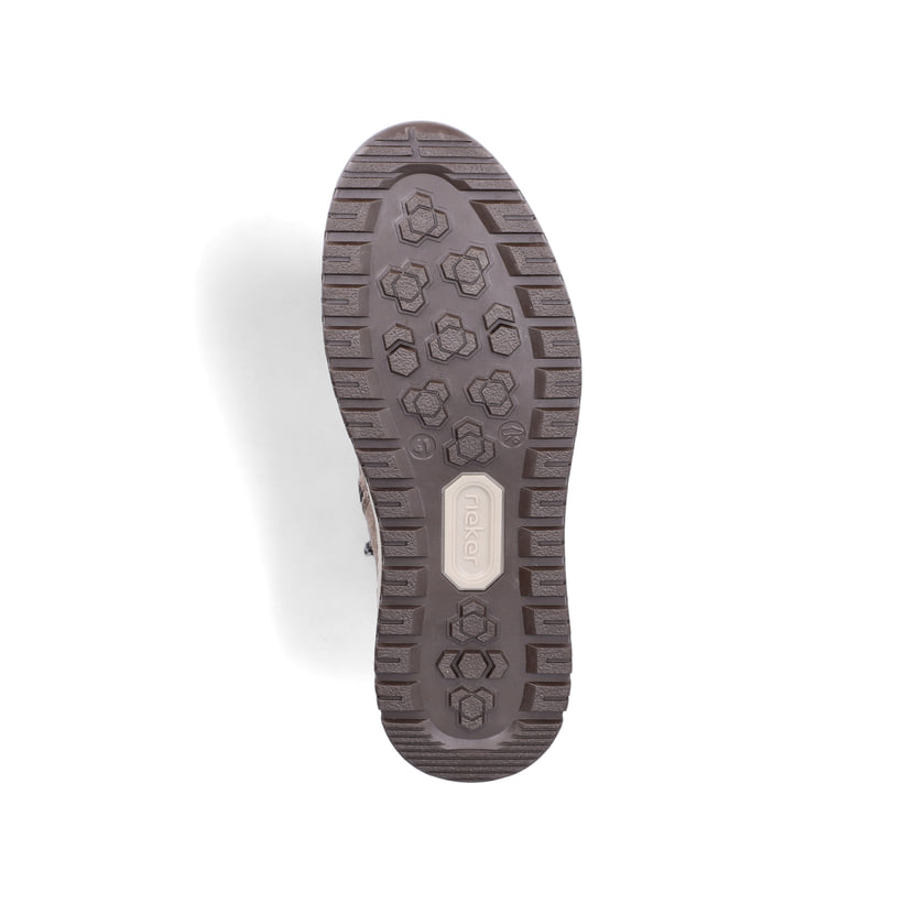 Graue Rieker Herren Schnürstiefel 38549-64 aus Rauleder mit einem Reißverschluss. Schuh Laufsohle.