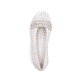 Ballerines Rieker blanches pour femme L3062-80 avec éléments décoratifs. Chaussure vue de dessus.