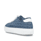 Schieferblaue vegane Rieker Damen Sneaker Low M3926-14 mit einer Schnürung. Schuh von hinten.