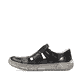 Graue Rieker Herren Slipper 04050-40 mit Klettverschluss sowie Extraweite H. Schuh Außenseite.
