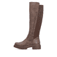 Braune Rieker Damen Hochschaftstiefel 72657-22 mit einem Reißverschluss. Schuh Außenseite.