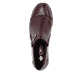 Weinrote Rieker Damen Kurzstiefel 58388-36 aus Glattleder mit dekorativer Blume. Schuh von oben.
