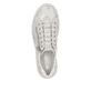 Beige Rieker Damen Sneaker Low M1953-60 mit einem Reißverschluss. Schuh von oben.