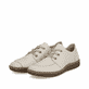 Beige Rieker Damen Schnürschuhe N2402-60 aus Glattleder. Schuhpaar seitlich schräg.