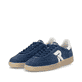 Baskets basses bleues Rieker Sport pour hommes U2200-13. Chaussures inclinées sur le côté.
