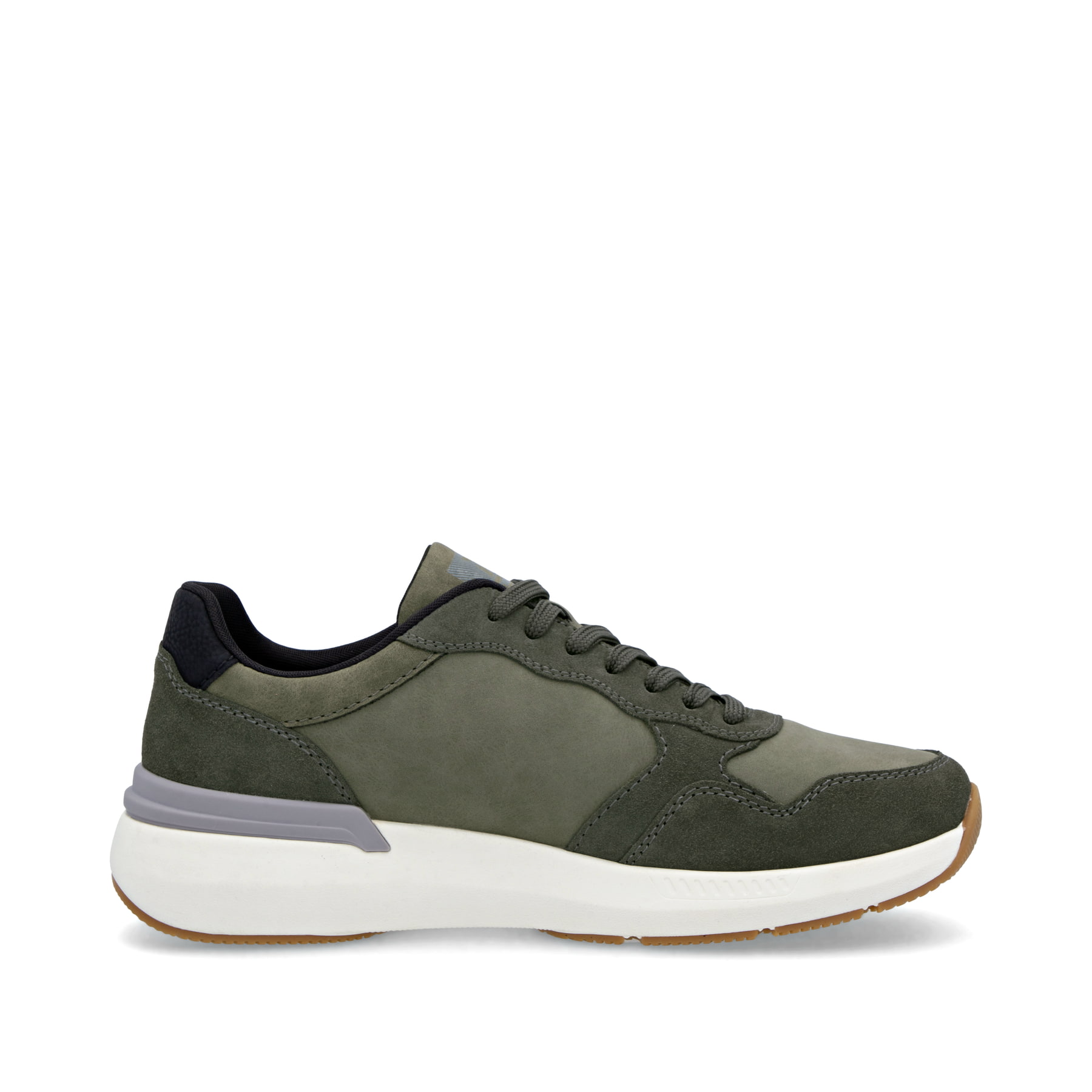 Grüne Rieker Herren Sneaker Low U1401-54 mit Schnürung sowie ultraleichter Sohle. Schuh Innenseite.