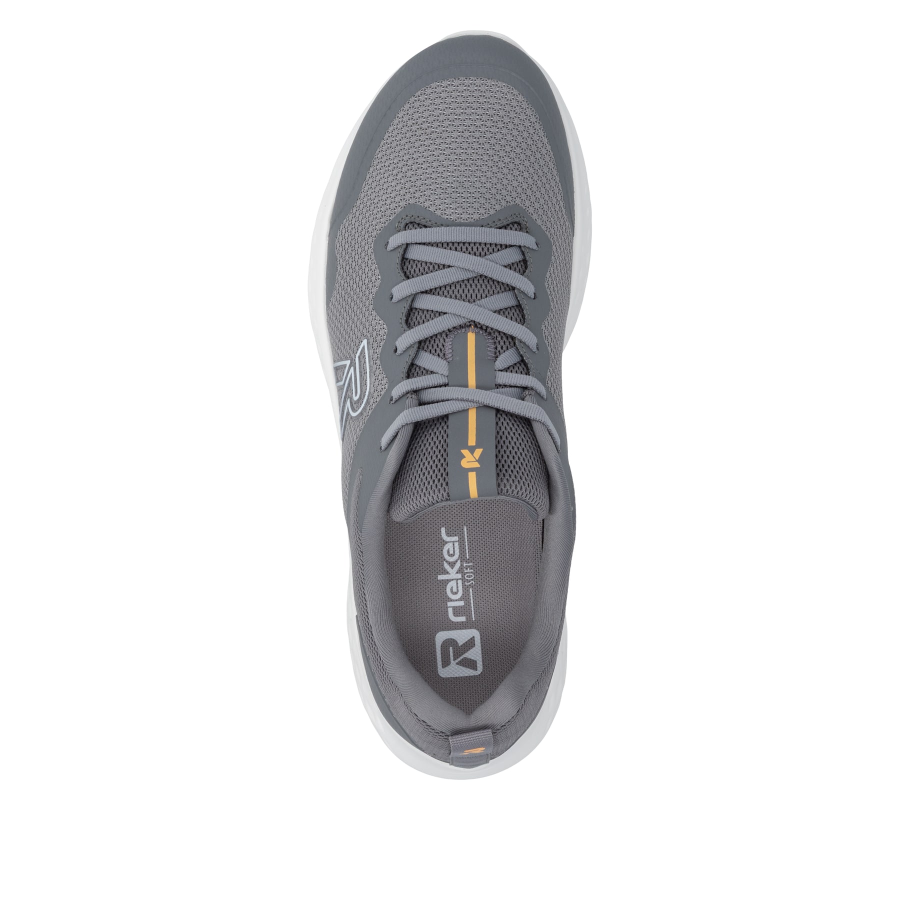 Graue Rieker Sport Herren Sneaker Low U4400-40. Schuh von oben.