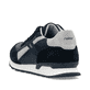 Blaue Rieker Herren Sneaker Low U0302-15 mit Schnürung sowie Komfortweite G 1/2. Schuh von hinten.
