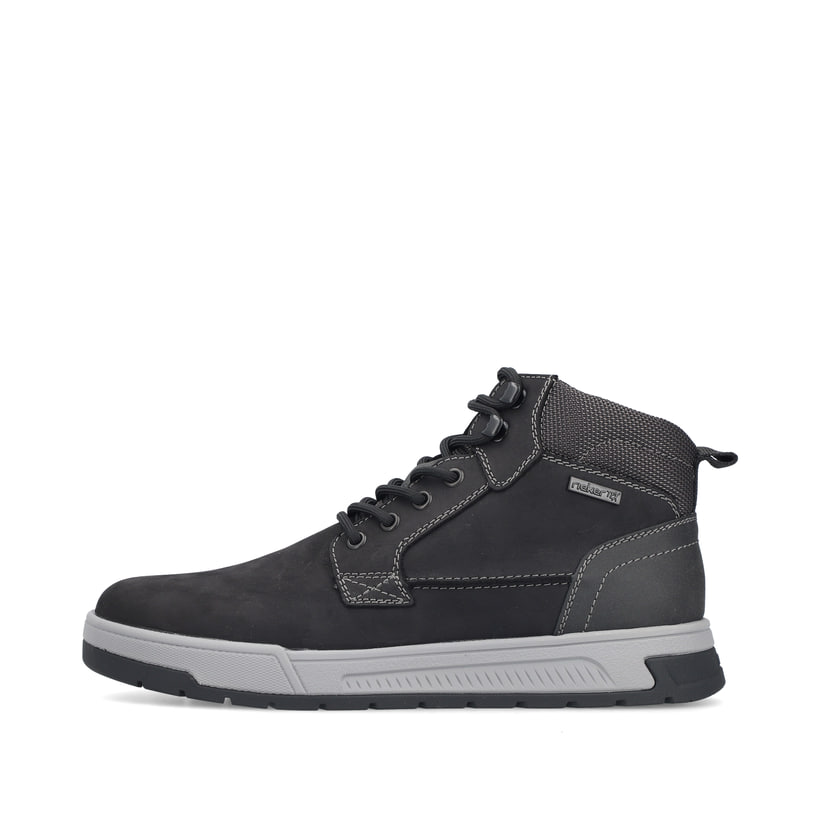 Schwarze Rieker Herren Schnürstiefel 36040-00 aus Rauleder. Schuh Außenseite.