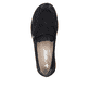 Mocassins Rieker noirs pour femmes 48968-00 avec bande élastique. Chaussure vue de dessus.