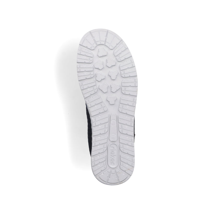 Blaue Rieker Herren Slipper 08676-14 mit einem Gummizug sowie der Extraweite H. Schuh Laufsohle.