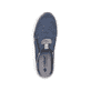 Blaue Rieker Herren Clogs B1091-14 mit Rieker Air Sohlenfenster sowie Gummizug. Schuh von oben.