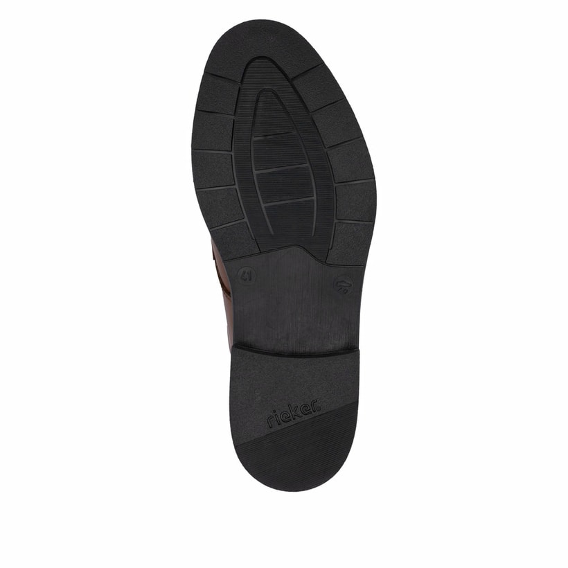 Braune Rieker Herren Slipper 10353-24 mit easy Hineinschlüpf-Möglichkeit. Schuh Laufsohle.