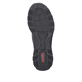 
Schwarze Rieker Damen Slipper N3277-25 mit Reißverschluss sowie einer leichten Sohle. Schuh seitlich schräg