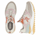 Baskets basses Rieker beiges pour femme W2506-61 avec lacets. Chaussure vue de dessus, couchée.
