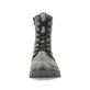 
Graugrüne Rieker Damen Biker Boots 78510-54 mit Schnürung und Reißverschluss. Schuh von vorne.