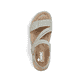 Grüne vegane Rieker Damen Trekkingsandalen 64870-52 mit einem Klettverschluss. Schuh von oben.