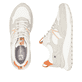 Weiße Rieker Damen Sneaker Low W2501-80 mit einer Schnürung. Schuh von oben, liegend.