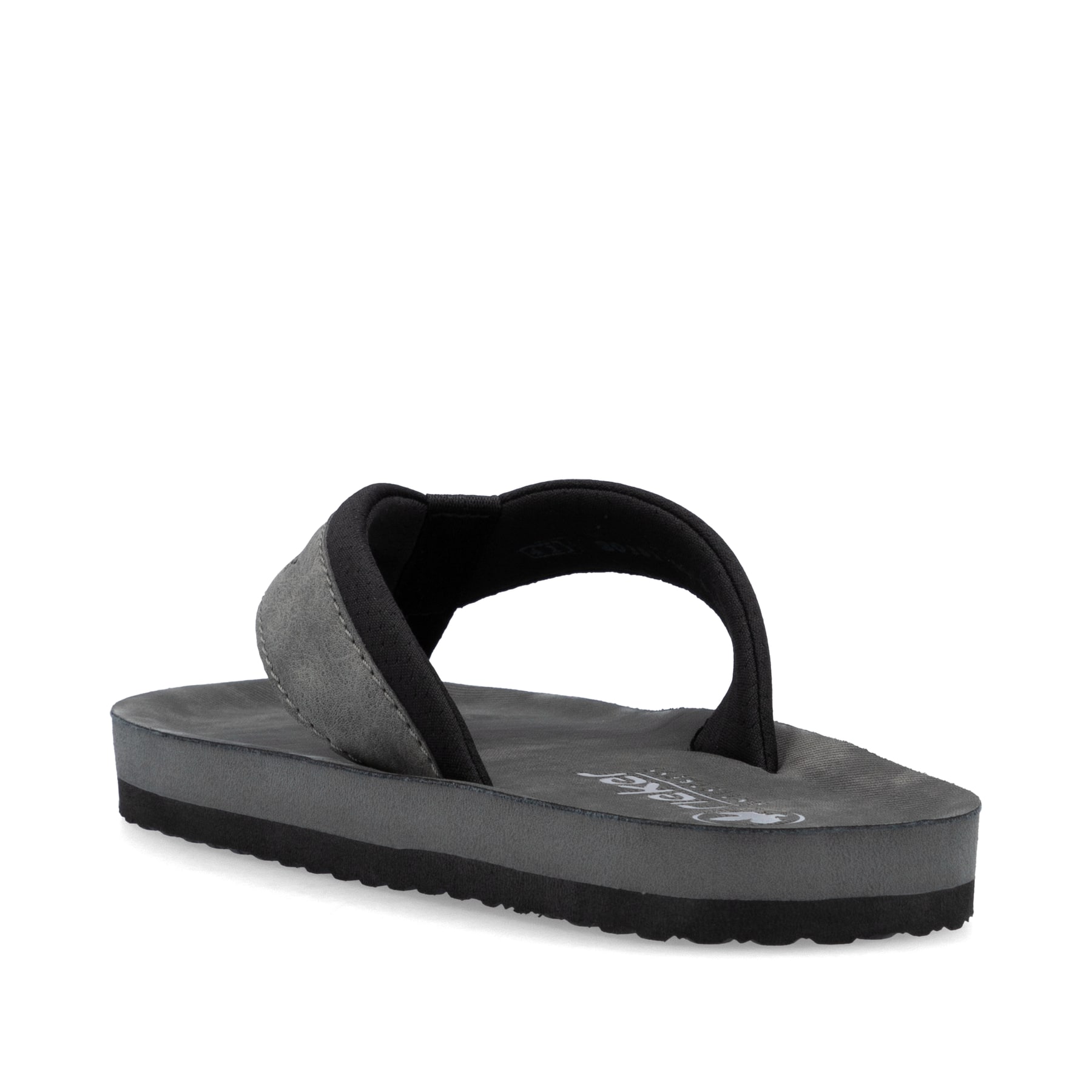 Graue Rieker Herren Zehentrenner 20151-45 mit der Komfortweite G. Schuh von hinten.