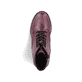Weinrote Rieker Damen Schnürstiefel 75433-35 mit einem Reißverschluss. Schuh von oben.