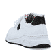 Weiße Rieker Damen Sneaker Low M4903-80 mit einer Schnürung sowie Extraweite H. Schuh von hinten.