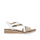 Beige Rieker Keilsandaletten V3660-60 mit trendigen Schnalle. Schuh Innenseite.