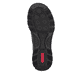 Dunkelbraune Rieker Damen Slipper N32G0-25 mit Deko-Reißverschluss. Schuh Laufsohle.