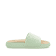 Grüne Rieker Damen Pantoletten W3250-52 mit ultraleichter und flexibler Sohle. Schuh Innenseite.