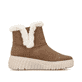 Weiße Rieker Damen Slipper N2162-80 mit Gummischnürung sowie geprägtem Logo. Schuh Außenseite gespiegelt.