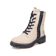 
Vanillebeige Rieker Damen Biker Boots 72634-60 mit Schnürung und Reißverschluss. Schuh seitlich schräg