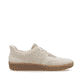 Beige Rieker Damen Slipper M5551-62 mit Gummizug sowie abriebfester Plateausohle. Schuh Innenseite.