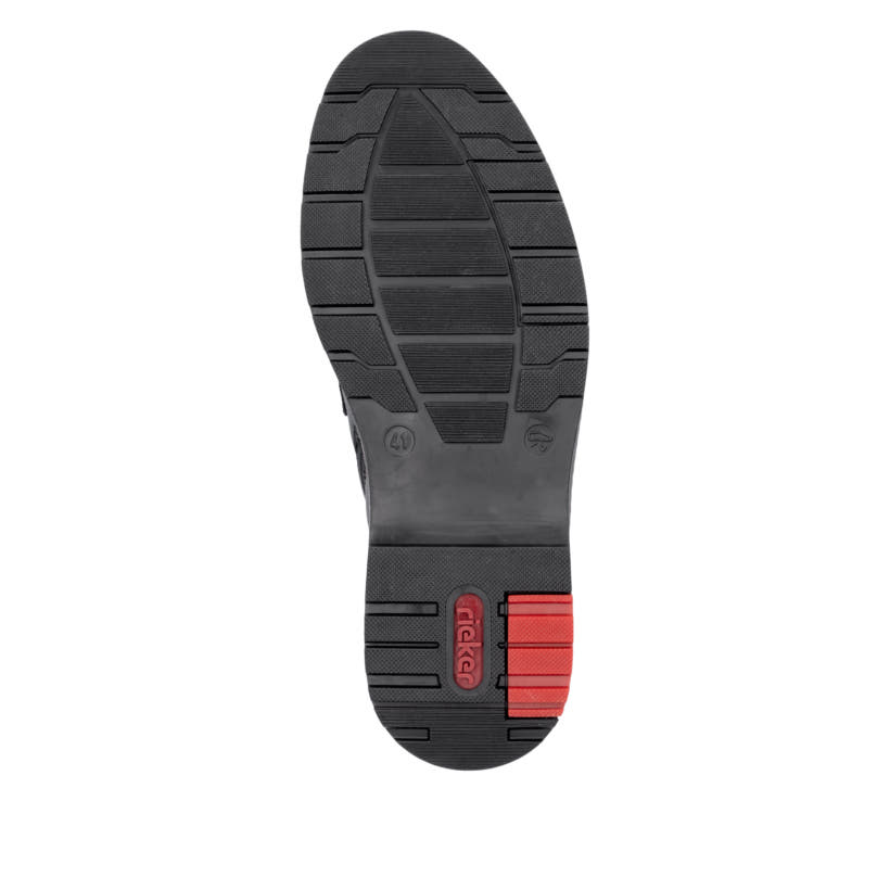 Schwarze Rieker Herren Schnürstiefel 10539-00 aus Glattleder mit Reißverschluss. Schuh Laufsohle.