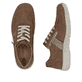 Braune Rieker Herren Schnürschuhe 03500-24 mit Reißverschluss sowie Extraweite H. Schuh von oben, liegend.