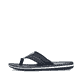 Marineblaue Rieker Herren Zehentrenner 21097-14 mit orangenen Ziernähten. Schuh Außenseite.