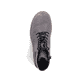 Dunkelgraue Rieker Damen Schnürstiefel 73522-45 mit einem Reißverschluss. Schuh von oben.