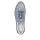 Blaue Rieker Damen Sneaker Low N4316-13 mit Reißverschluss sowie Komfortweite G. Schuh von oben.