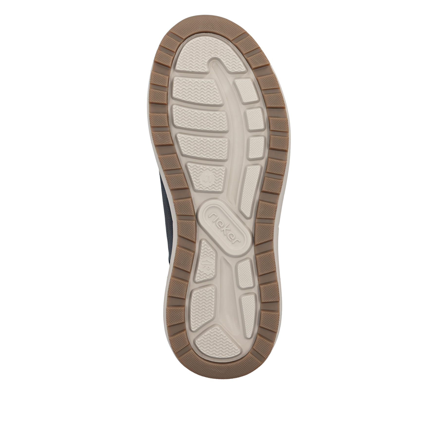 Dunkelblau-braune Rieker Herren Slipper 06058-14 mit Gummizug sowie Extraweite H. Schuh Laufsohle.