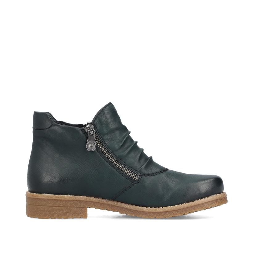 Fuchsbraune Rieker Damen Kurzstiefel 73551-24 mit einer robusten Profilsohle. Schuh Innenseite
