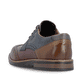 Dunkelblau-braune Rieker Herren Schnürschuhe 13528-90 aus Glattleder. Schuh von hinten.