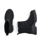 Schwarze Rieker Damen Kurzstiefel 71864-00 mit einem Reißverschluss. Schuh von oben, liegend.