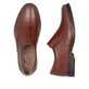Kastanienbraune Rieker Herren Slipper 10350-24 mit einem Elastikeinsatz. Schuh von oben, liegend.