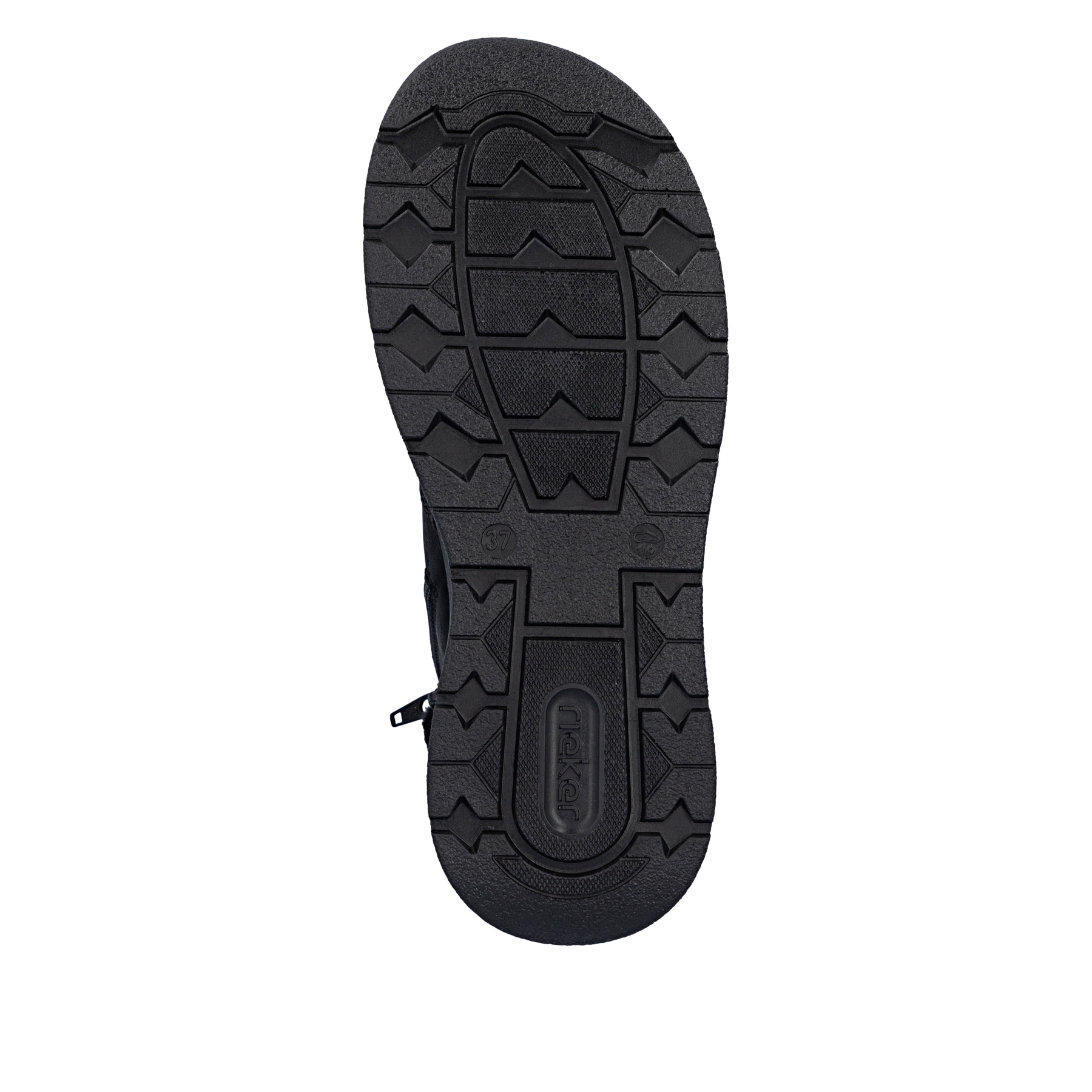 Schwarze Rieker Damen Schnürstiefel 44555-00 mit Rieker Air Sohlenfenster. Schuh Laufsohle.