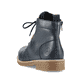 
Marineblaue Rieker Damen Schnürstiefel 73500-14 mit einer robusten Profilsohle. Schuh von hinten