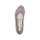 Beige Rieker Ballerinas 51985-64 mit Strasssteinen sowie extra weicher Decksohle. Schuh von oben.