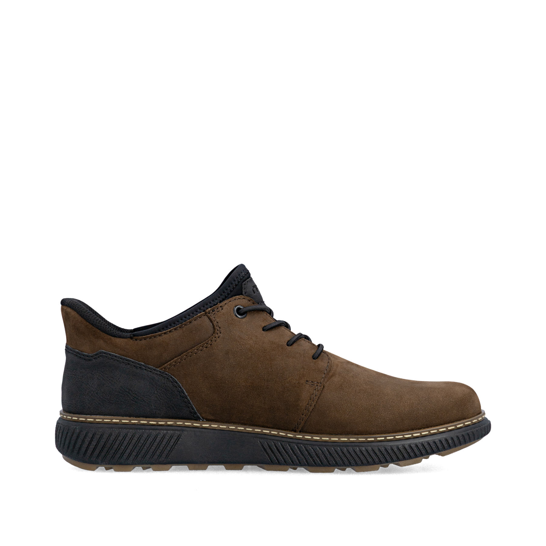 Dunkelbraun-schwarze Rieker Herren Slipper B3357-26 aus Rauleder. Schuh Innenseite.