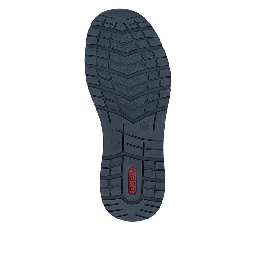 Dunkelblaue Rieker Herren Slipper B9057-14 mit einem Gummizug sowie Extraweite H. Schuh Laufsohle.