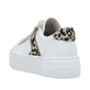 Weiße Rieker Damen Sneaker Low N4924-81 mit einem Reißverschluss. Schuh von hinten.