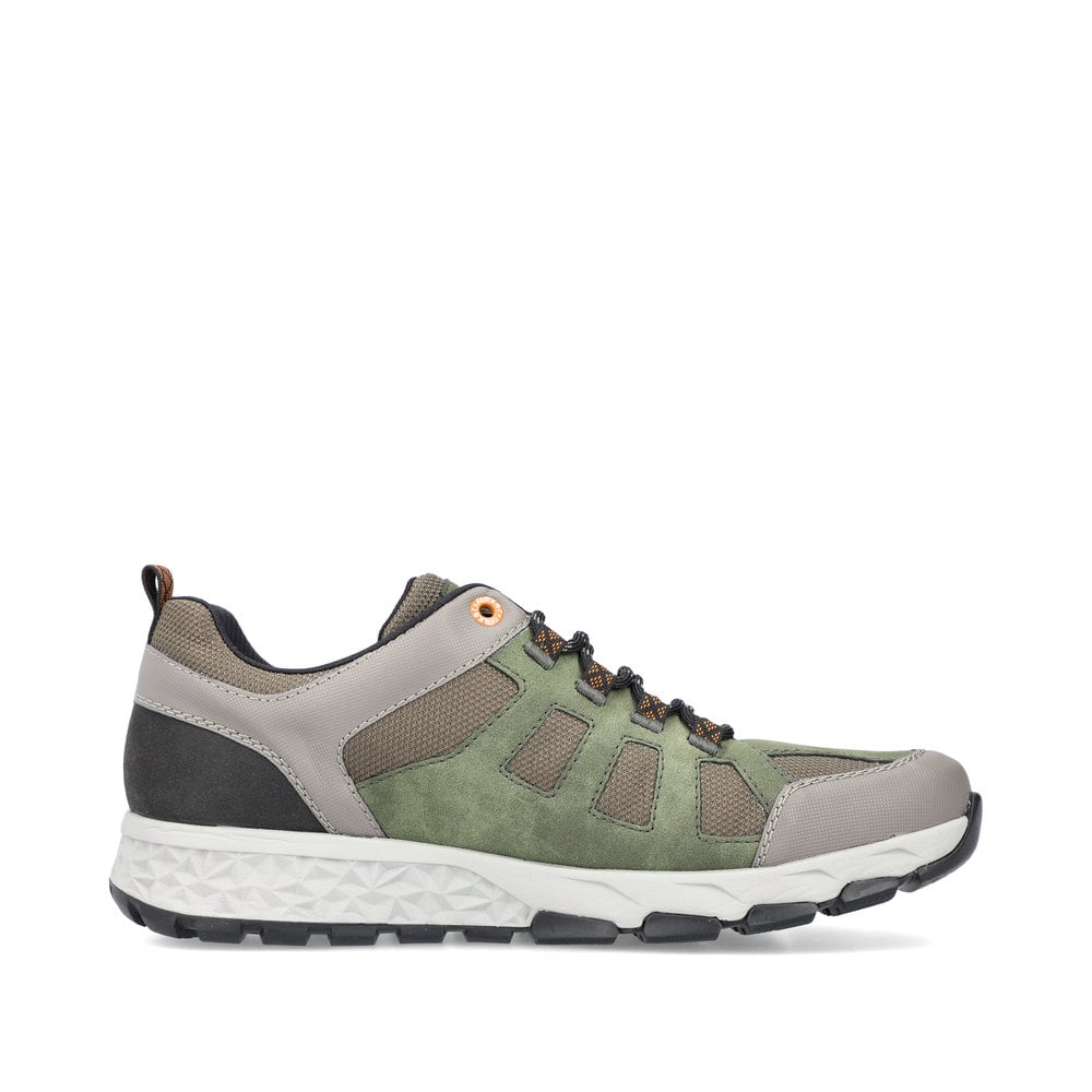 Baskets basses Rieker vertes pour hommes B6724-54 avec membrane Rieker TEX hydrofuge. Côté intérieur de la chaussure.