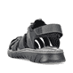 Schwarze Rieker Herren Trekkingsandalen 26770-00 mit einem Klettverschluss. Schuh von hinten.