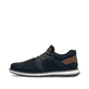 Blaue Rieker Herren Slipper 04452-14 mit einem Gummizug sowie Komfortweite G 1/2. Schuh Außenseite.